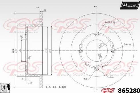 Maxtech 865280.0080 - Гальмівний диск autozip.com.ua