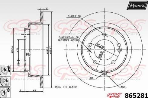 Maxtech 865281.6880 - Гальмівний диск autozip.com.ua