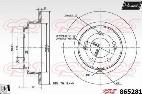 Maxtech 865281.0080 - Гальмівний диск autozip.com.ua