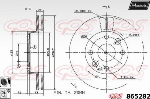 Maxtech 865282.6060 - Гальмівний диск autozip.com.ua