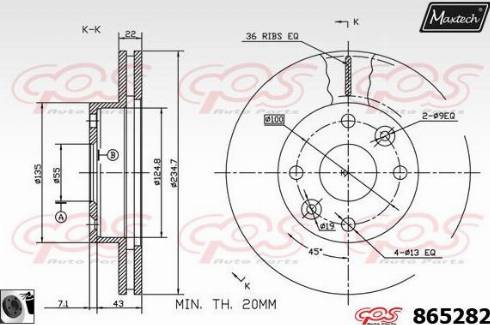 Maxtech 865282.0060 - Гальмівний диск autozip.com.ua