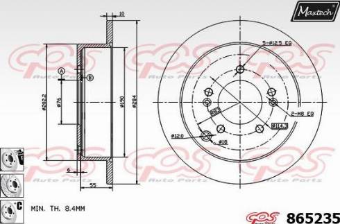 Maxtech 865235.6880 - Гальмівний диск autozip.com.ua