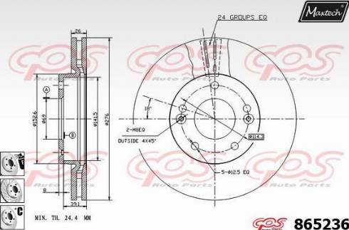 Maxtech 865236.6880 - Гальмівний диск autozip.com.ua