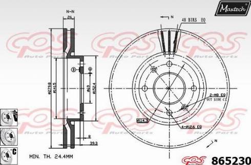 Maxtech 865230.6880 - Гальмівний диск autozip.com.ua