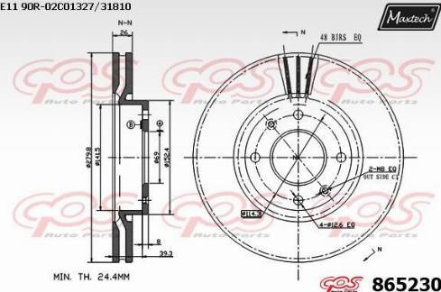 Maxtech 865230.0000 - Гальмівний диск autozip.com.ua