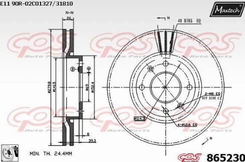 Maxtech 865230.0080 - Гальмівний диск autozip.com.ua