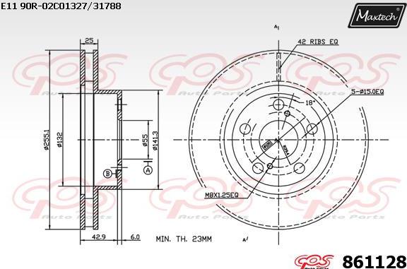 Maxtech 865230 - Гальмівний диск autozip.com.ua