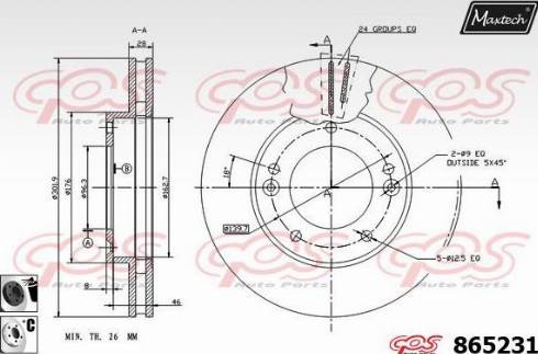 Maxtech 865231.6060 - Гальмівний диск autozip.com.ua