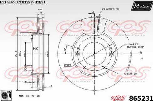 Maxtech 865231.0060 - Гальмівний диск autozip.com.ua