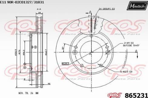 Maxtech 865231.0000 - Гальмівний диск autozip.com.ua