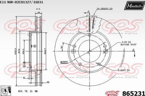 Maxtech 865231.0080 - Гальмівний диск autozip.com.ua