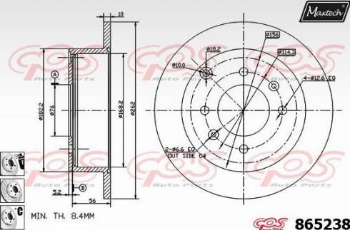 Maxtech 865238.6880 - Гальмівний диск autozip.com.ua