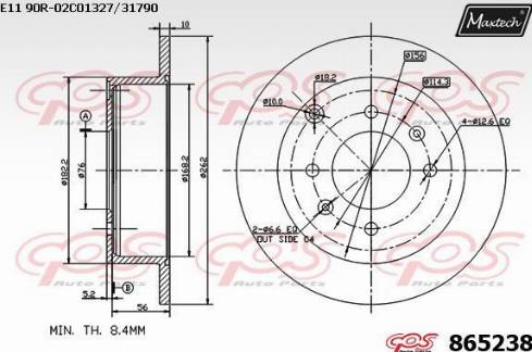 Maxtech 865238.0000 - Гальмівний диск autozip.com.ua