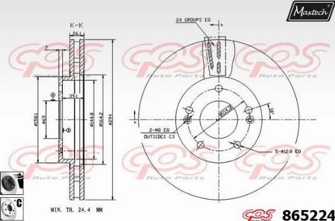 Maxtech 865224.6060 - Гальмівний диск autozip.com.ua