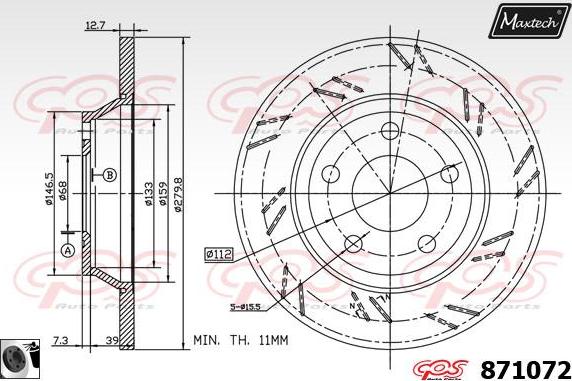 Maxtech 865222 - Гальмівний диск autozip.com.ua