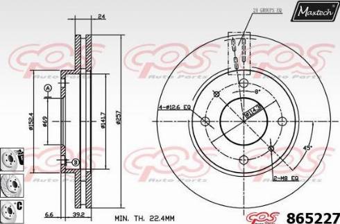 Maxtech 865227.6880 - Гальмівний диск autozip.com.ua