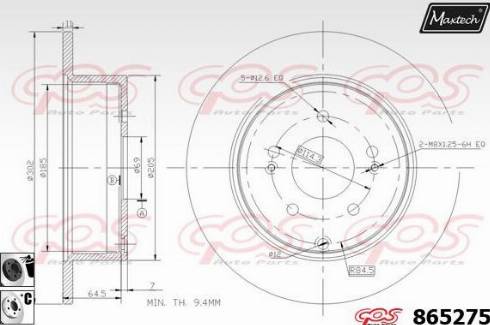 Maxtech 865275.6060 - Гальмівний диск autozip.com.ua