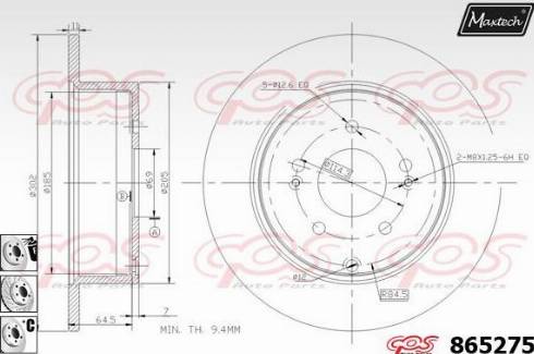 Maxtech 865275.6980 - Гальмівний диск autozip.com.ua