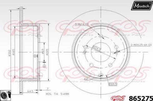 Maxtech 865275.0060 - Гальмівний диск autozip.com.ua