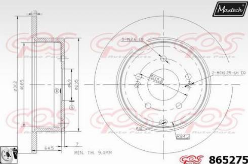 Maxtech 865275.0080 - Гальмівний диск autozip.com.ua