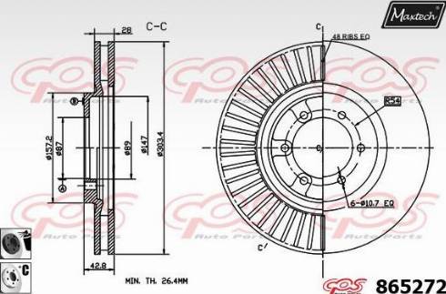 Maxtech 865272.6060 - Гальмівний диск autozip.com.ua