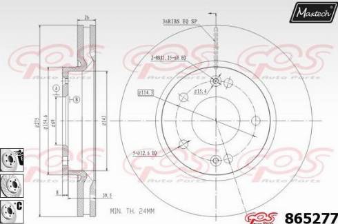 Maxtech 865277.6880 - Гальмівний диск autozip.com.ua