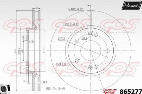 Maxtech 865277.0060 - Гальмівний диск autozip.com.ua