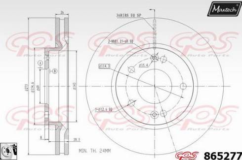 Maxtech 865277.0080 - Гальмівний диск autozip.com.ua