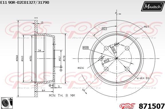 Maxtech 861096 - Гальмівний диск autozip.com.ua