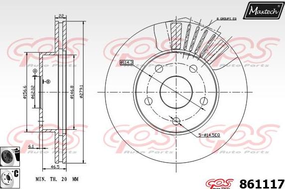 Maxtech 861090 - Гальмівний диск autozip.com.ua