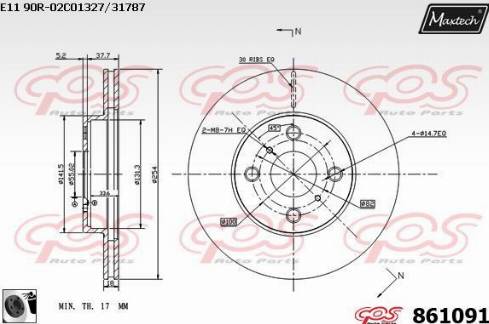 Maxtech 861091.0060 - Гальмівний диск autozip.com.ua