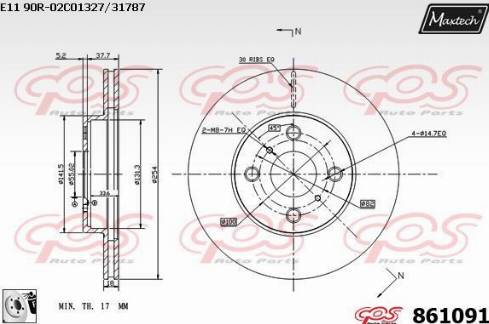 Maxtech 861091.0080 - Гальмівний диск autozip.com.ua