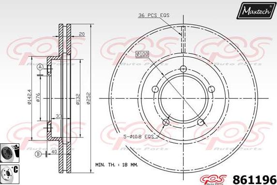 Maxtech 861097 - Гальмівний диск autozip.com.ua