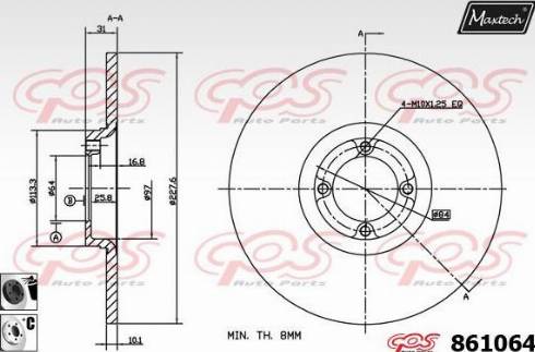 Maxtech 861064.6060 - Гальмівний диск autozip.com.ua