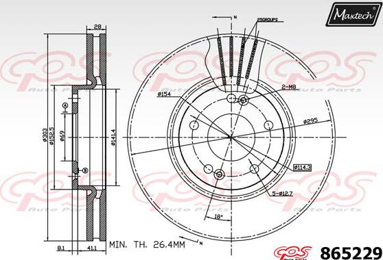 Maxtech 861064 - Гальмівний диск autozip.com.ua