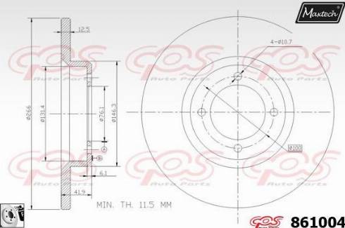 Maxtech 861004.0080 - Гальмівний диск autozip.com.ua