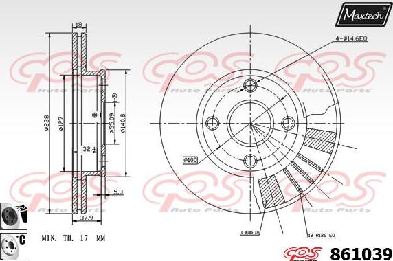 Maxtech 861004 - Гальмівний диск autozip.com.ua