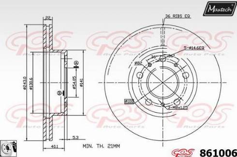 Maxtech 861006.0080 - Гальмівний диск autozip.com.ua