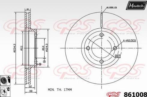 Maxtech 861008.6060 - Гальмівний диск autozip.com.ua