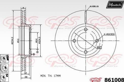 Maxtech 861008.6880 - Гальмівний диск autozip.com.ua