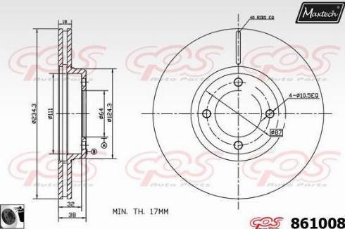 Maxtech 861008.0060 - Гальмівний диск autozip.com.ua