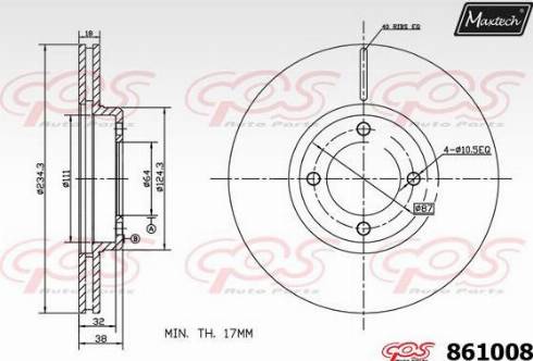 Maxtech 861008.0000 - Гальмівний диск autozip.com.ua