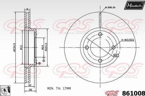 Maxtech 861008.0080 - Гальмівний диск autozip.com.ua