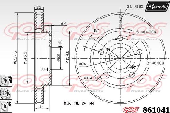 Maxtech 861008 - Гальмівний диск autozip.com.ua