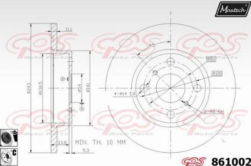 Maxtech 861002.6060 - Гальмівний диск autozip.com.ua