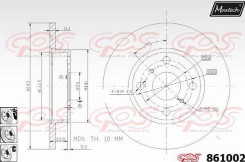 Maxtech 861002.6880 - Гальмівний диск autozip.com.ua