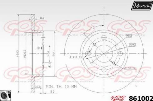 Maxtech 861002.0060 - Гальмівний диск autozip.com.ua