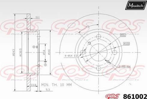 Maxtech 861002.0000 - Гальмівний диск autozip.com.ua