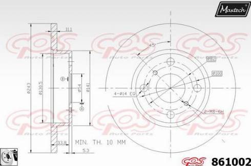 Maxtech 861002.0080 - Гальмівний диск autozip.com.ua