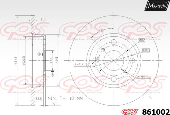 Maxtech 861002 - Гальмівний диск autozip.com.ua